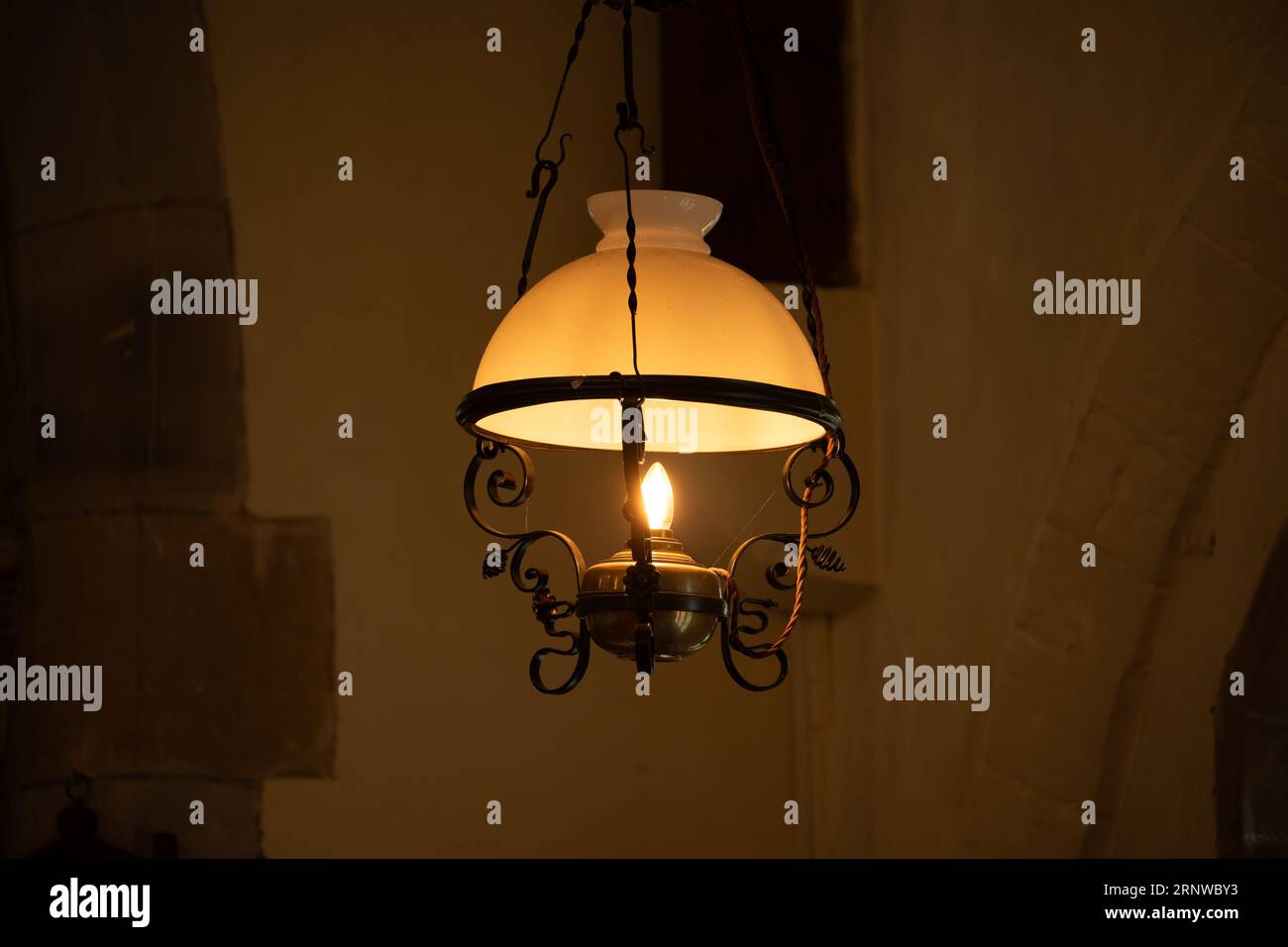 A lamp in St. Peter`s Church, Ipsley, Redditch, Worcestershire, UK Stock Photo